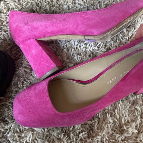 Pink Heels Square Toe Pumps 7.5 Etienne Aigner - Picture 6 of 6